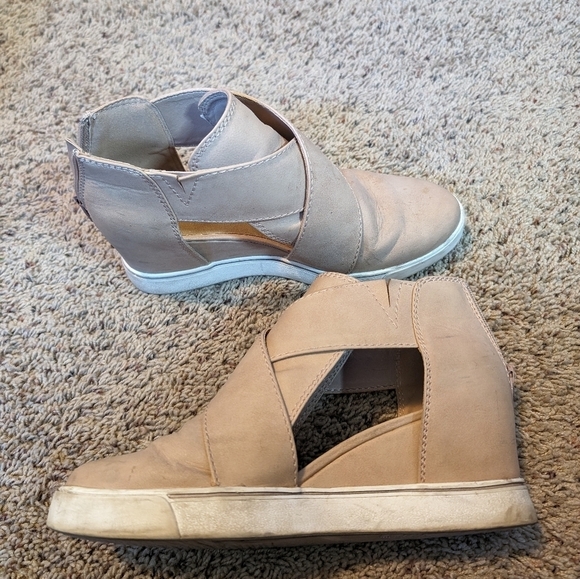 Slip-on Platform Close-toe wedges Zipper back SZ 9 - Picture 2 of 11